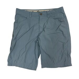 STIO Cut Bank Shorts Mens 32 Blue 10" Inseam Outdoor Hiking Gorpcore Zip Pocket